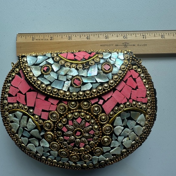 Ramla Beverly Hills Crossbody Clutch Pink Handmade Tiled Bag NWOT - Picture 10 of 10